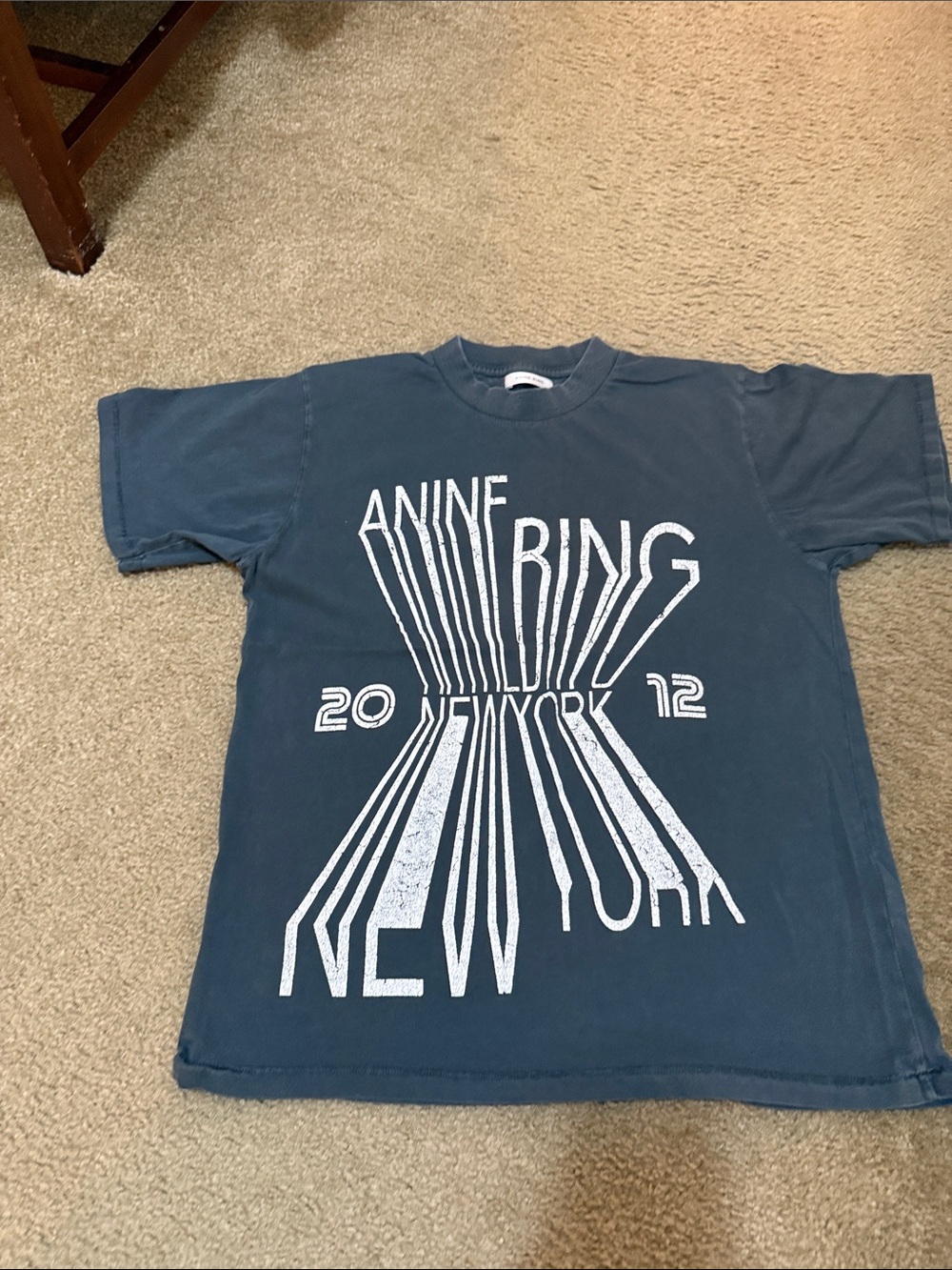 Anine washed black Short Sleeve Tee with White Graphic